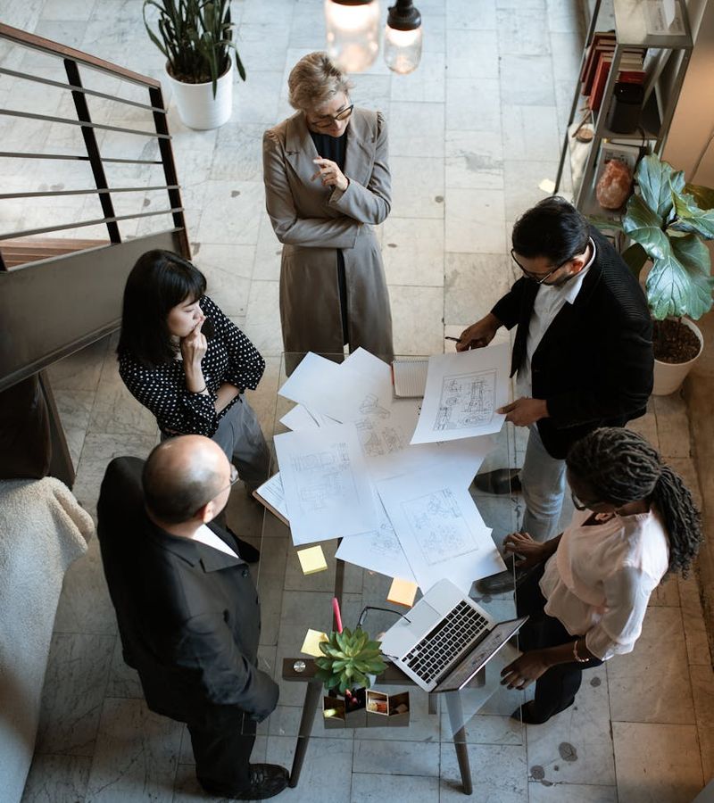 Strategy meeting with hotel management team